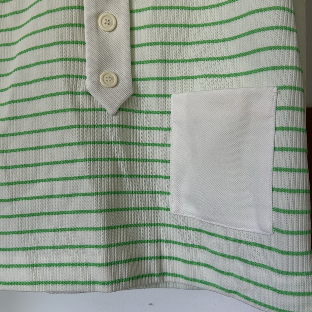 Vintage 60’s Polyester Green Striped Mini Dress Mod Masters Xs View 2